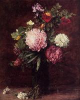 Fantin-Latour, Henri - Flowers, Large Bouquet with Three Peonies